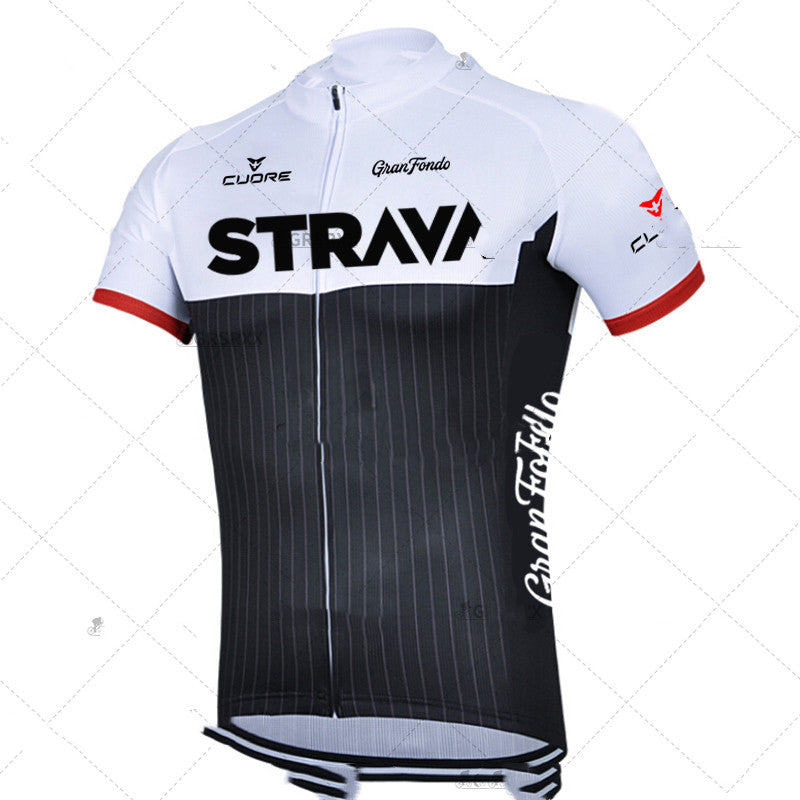 Cross-border Team Version Summer Cycling Jersey Men's Stretch High Neck Short-sleeved Shirt NW Outdoor Road Cycling Jersey - Blue Force Sports