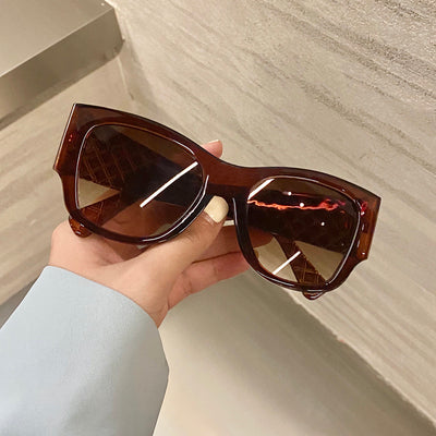 European And American Retro Big Frame Black Super Sunglasses Women - Blue Force Sports