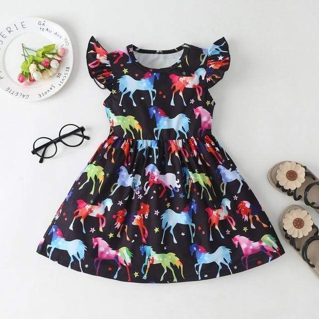 Girl's Clothing XH00187-heise / 24M Unicorn Dinosaur  Dress